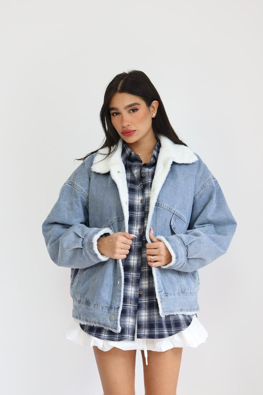 ג'קט ג'ינס פרווה קרן