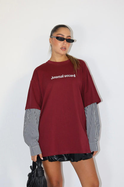 טוניקה שרוול משבצות רונה