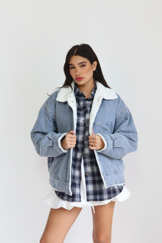 ג'קט ג'ינס פרווה קרן